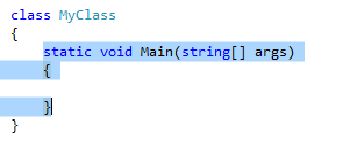 Create void main method